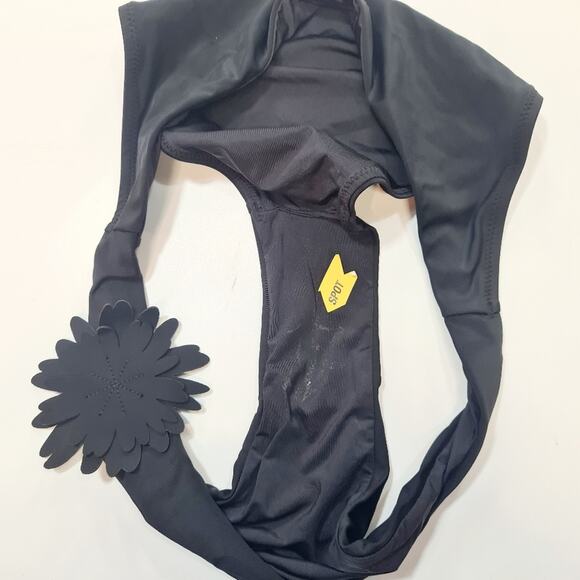 MILLY Cabana Applique Bikini Bottom in Black - Picture 7 of 7